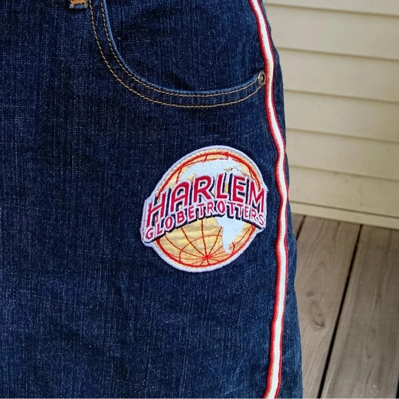 Fubu Harlem Globetrotters Denim Skirt Size 11/12 Vintage Jean Mini Basketball - Picture 7 of 10